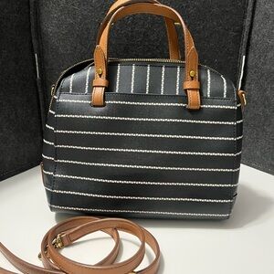 Fossil -Striped Black and Brown Women's Bag